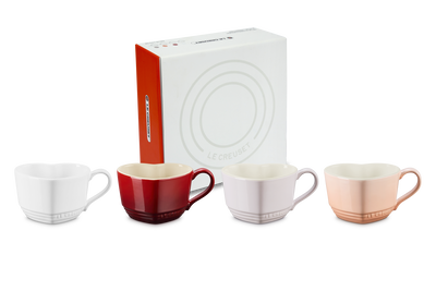 Set of 4 Heart Mugs